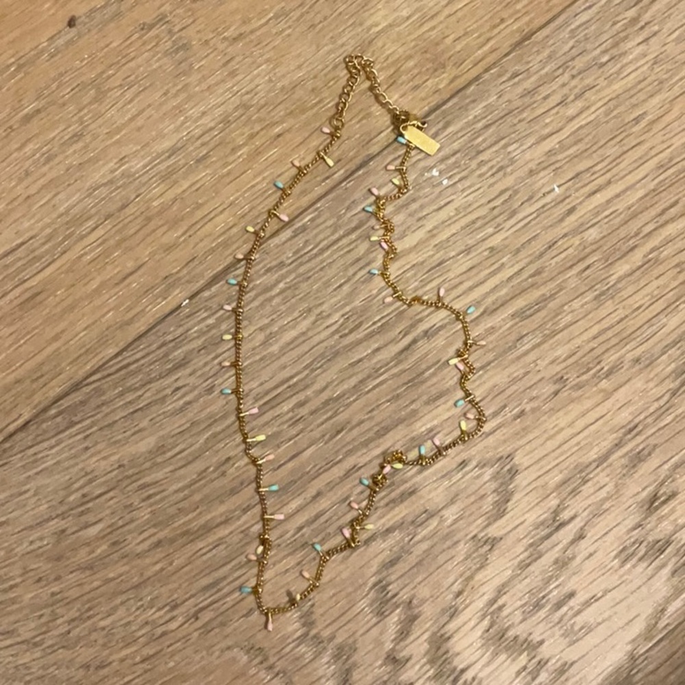 Gold and Turquoise Beaded Necklace